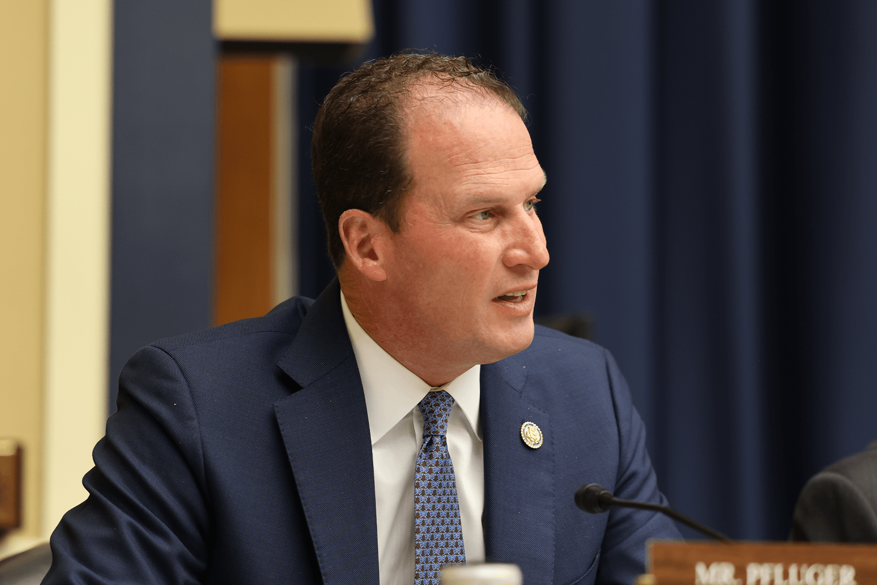 Congressman August Pfluger speaks during the Communications and Technology Subcommittee markup.